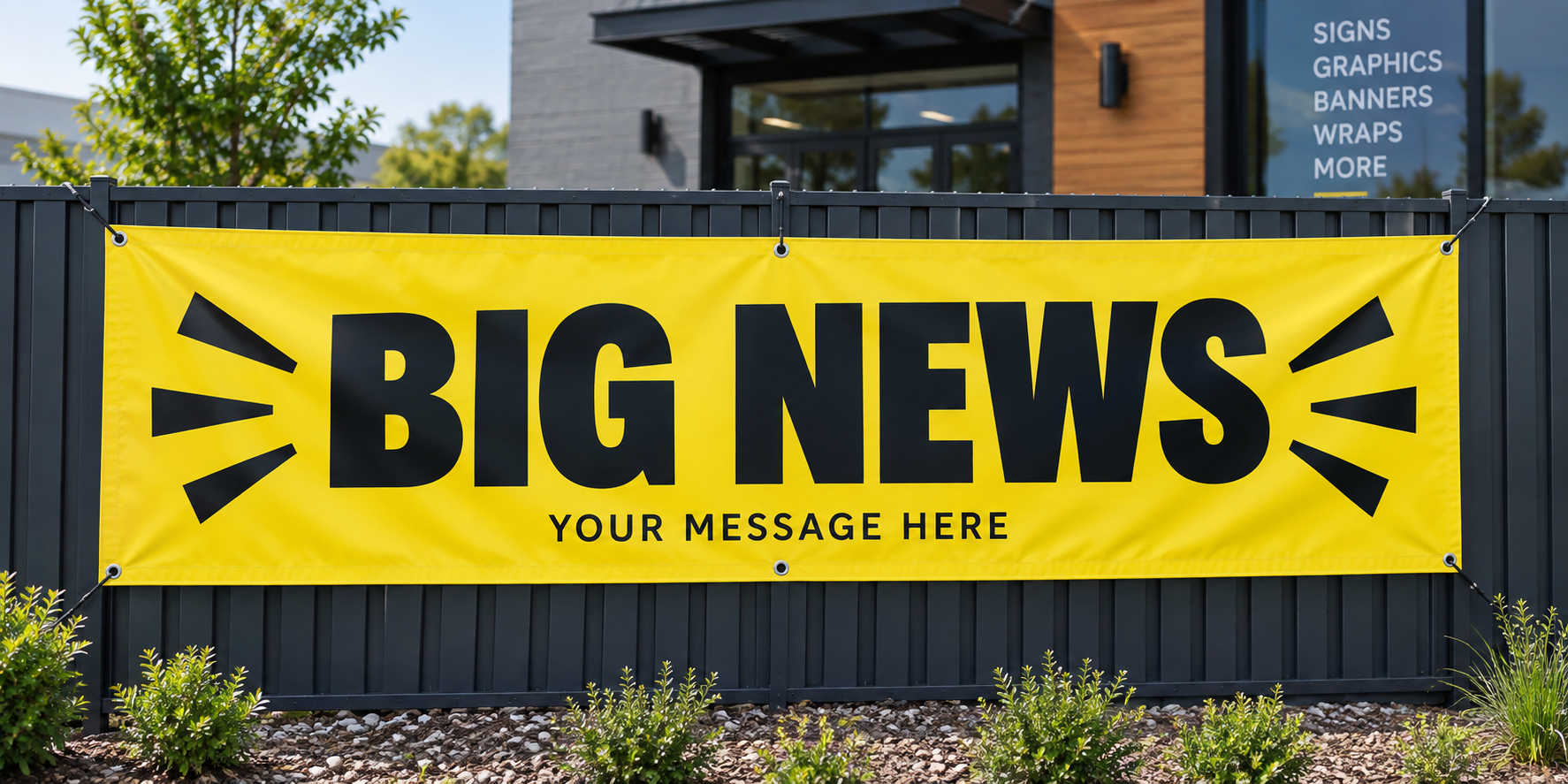 Illustrative yellow promotional banner
